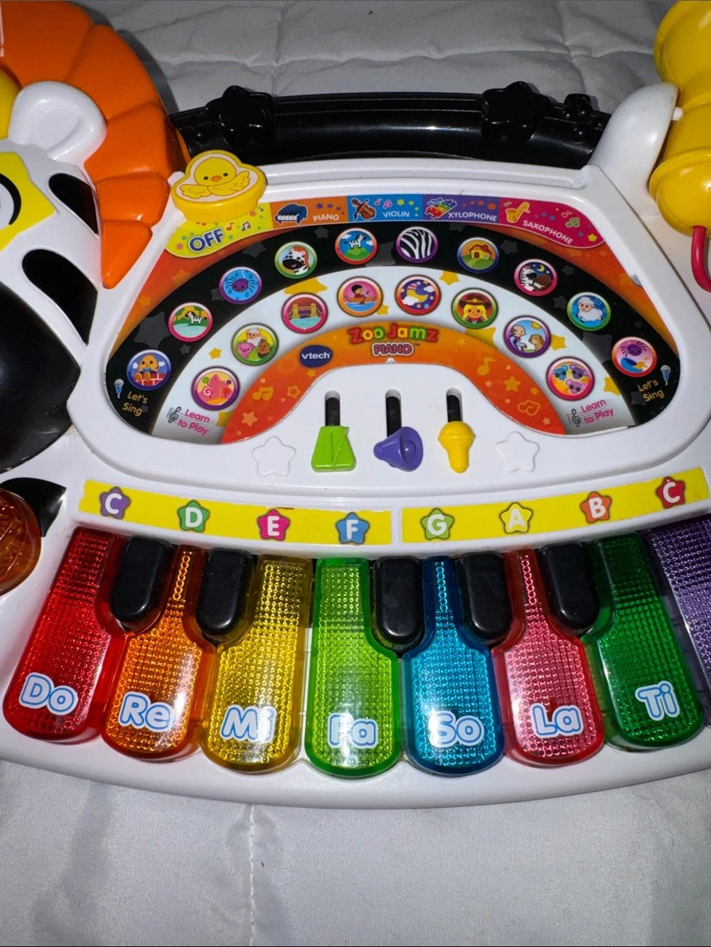 Vibrant Zebra Musical Learning Piano - Multicolor Kids Toy